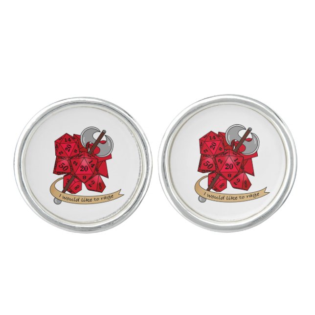 Barbarian Dice Design Cufflinks (Front)