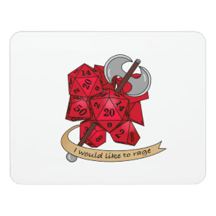 Barbarian Dice Design Door Sign
