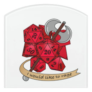 Barbarian Dice Design Door Sign