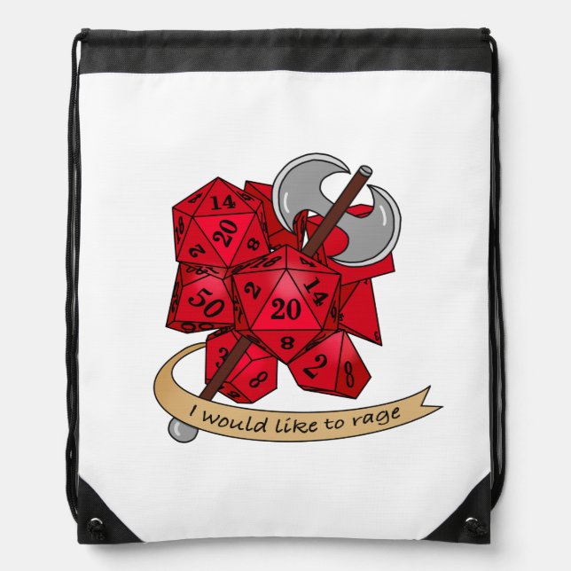 Barbarian Dice Design Drawstring Bag (Front)