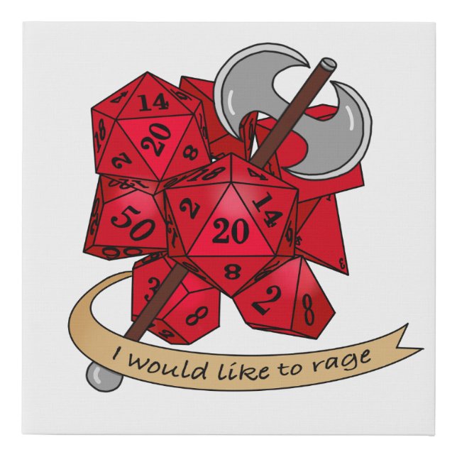 Barbarian Dice Design Faux Canvas Print (Front)