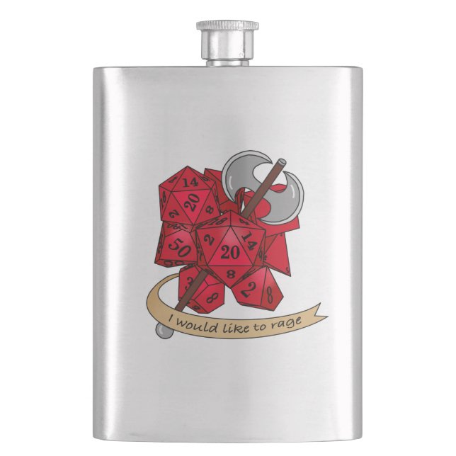 Barbarian Dice Design Flask (Front)