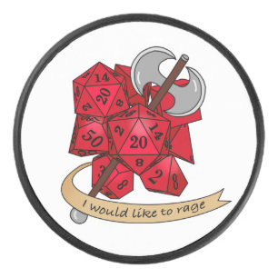 Barbarian Dice Design Hockey Puck