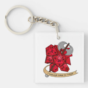 Barbarian Dice Design Keychain