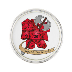 Barbarian Dice Design Lapel Pin