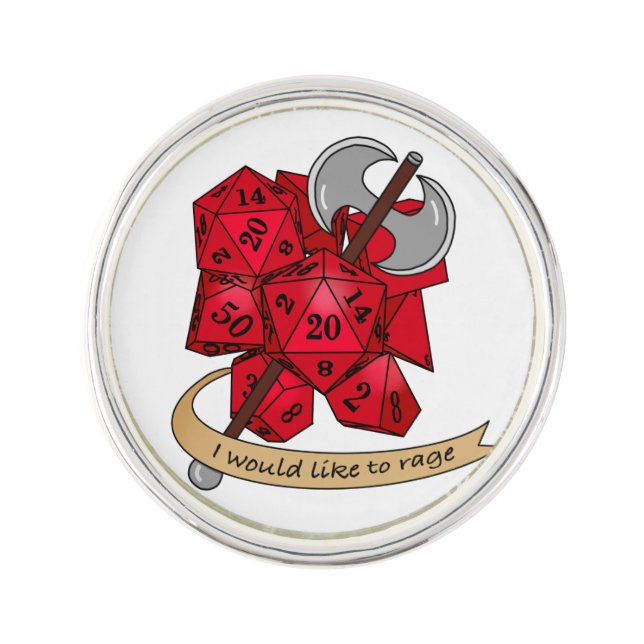 Barbarian Dice Design Lapel Pin (Front)