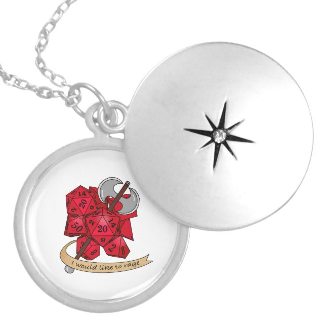 Barbarian Dice Design Locket Necklace (Front)