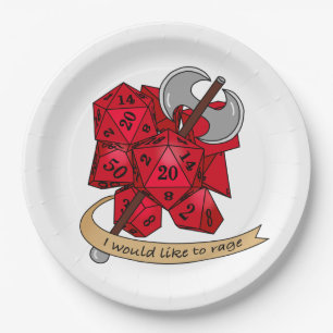 Barbarian Dice Design Paper Plates