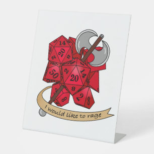 Barbarian Dice Design Pedestal Sign
