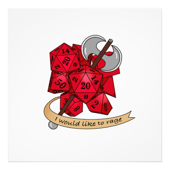 Barbarian Dice Design Photo Print (Front)