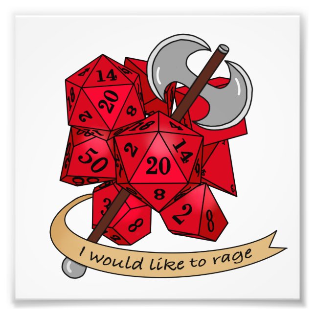 Barbarian Dice Design Photo Print (Front)