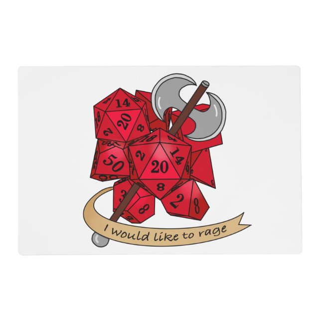 Barbarian Dice Design Placemat (Front)