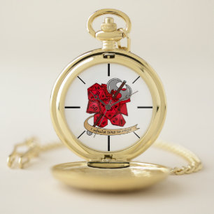 Barbarian Dice Design Pocket Watch