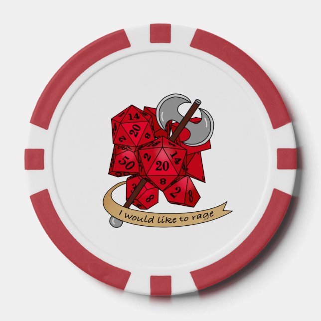 Barbarian Dice Design Poker Chips (Front)