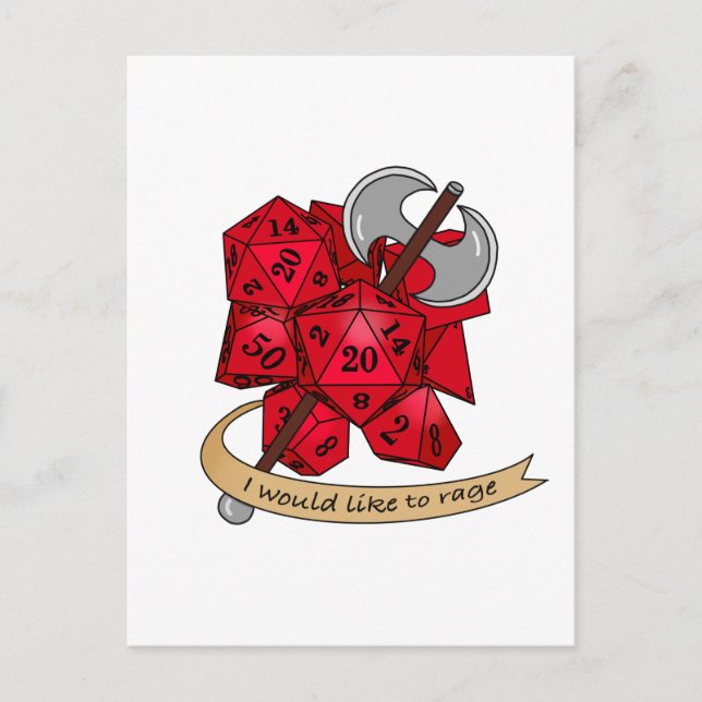 Barbarian Dice Design Postcard (Front)