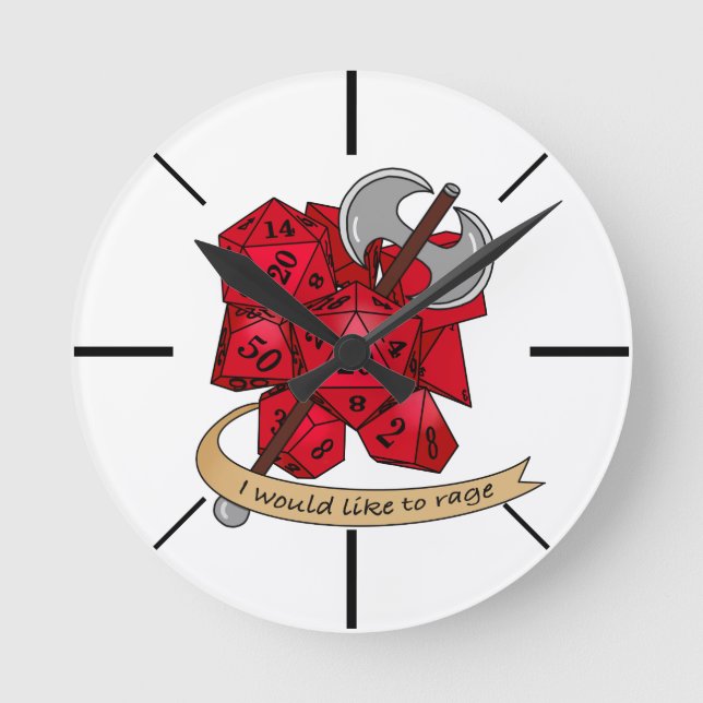 Barbarian Dice Design Round Clock (Front)