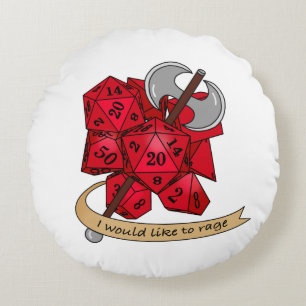 Barbarian Dice Design Round Pillow