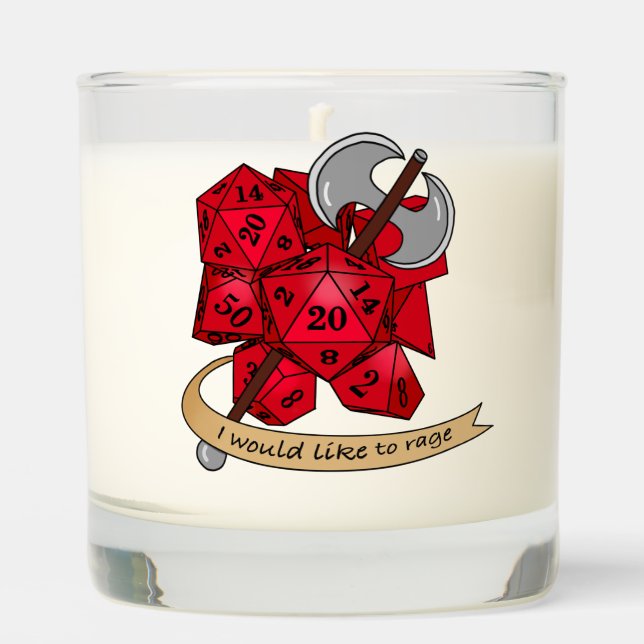 Barbarian Dice Design Scented Candle (Front)