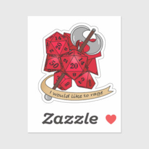 Barbarian Dice Design Sticker