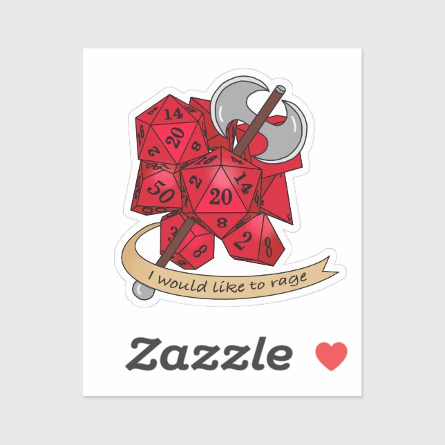 Barbarian Dice Design Sticker (Sheet)
