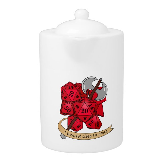 Barbarian Dice Design Teapot (Front)