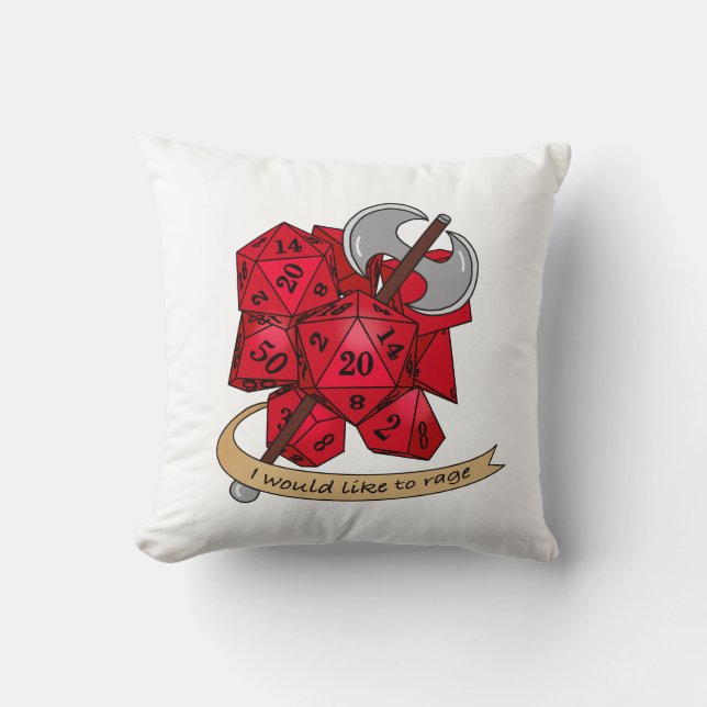 Barbarian Dice Design Throw Pillow (Front)
