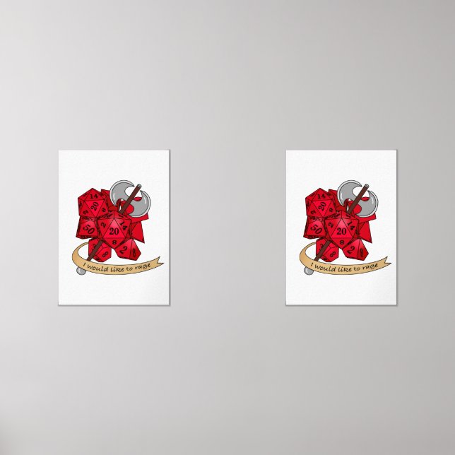Barbarian Dice Design Wall Art Sets (Front)