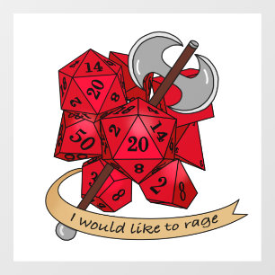 Barbarian Dice Design Window Cling