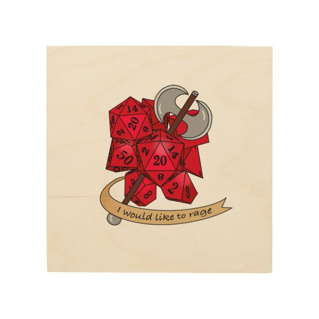 Barbarian Dice Design Wood Wall Art (Front)