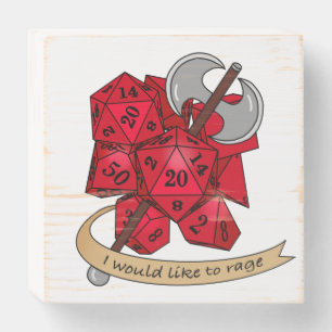 Barbarian Dice Design Wooden Box Sign