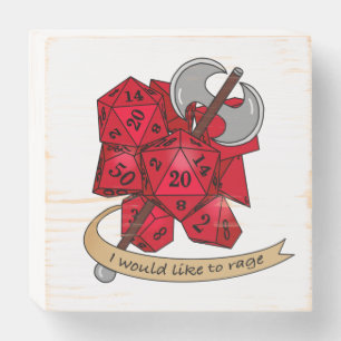 Barbarian Dice Design Wooden Box Sign
