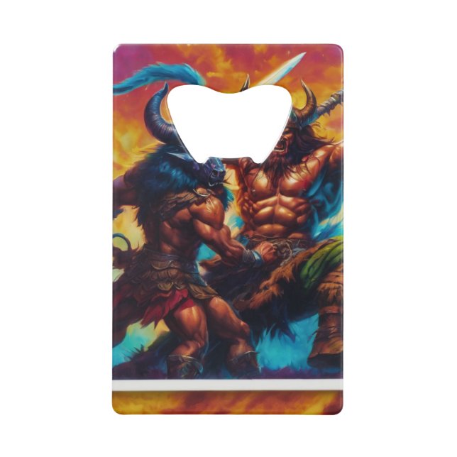 Barbarian King Fight Stainless Steel Bottle Opener (Front)