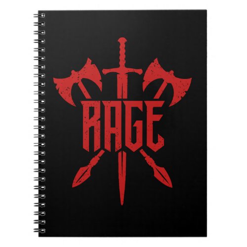 Barbarian Rage Weapons Red Vintage Notebook