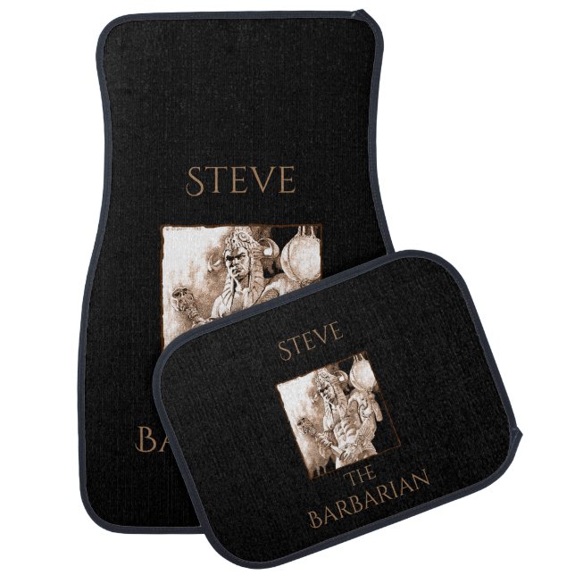Barbarian Warrior Personalized  Car Floor Mat (Set)