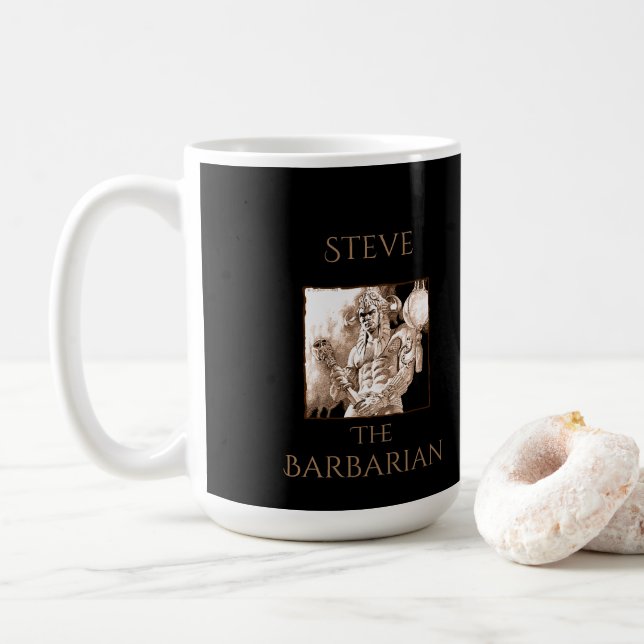 Barbarian Warrior Personalized  Coffee Mug (With Donut)