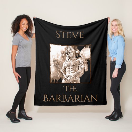 Barbarian Warrior Personalized Fleece Blanket