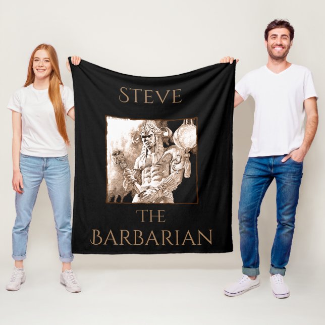 Barbarian Warrior Personalized Fleece Blanket (In Situ)