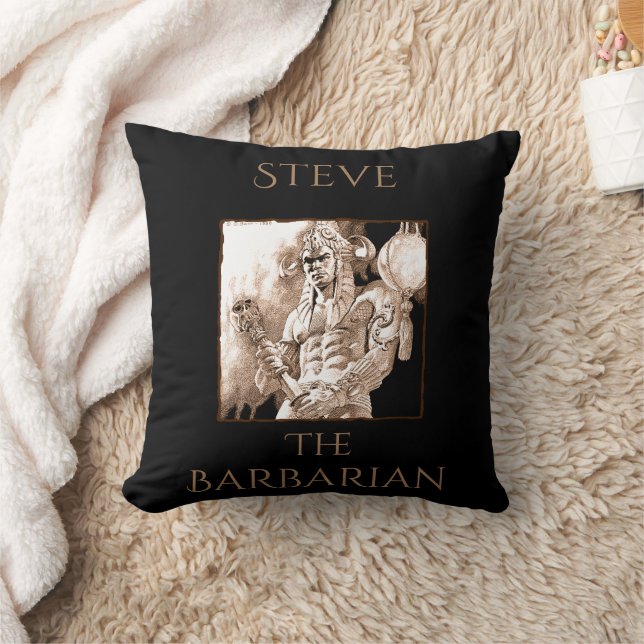 Barbarian Warrior Personalized  Throw Pillow (Blanket)
