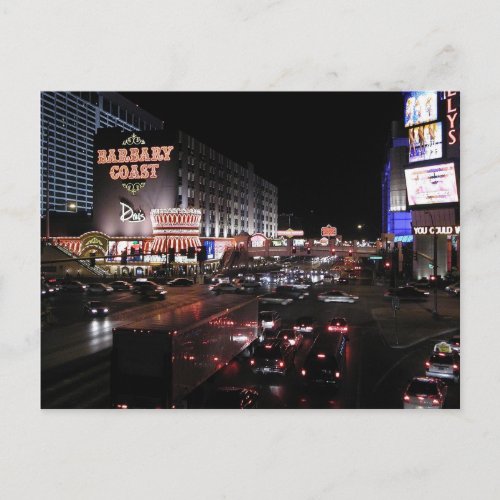 Barbary Coast Las Vegas at night Postcard