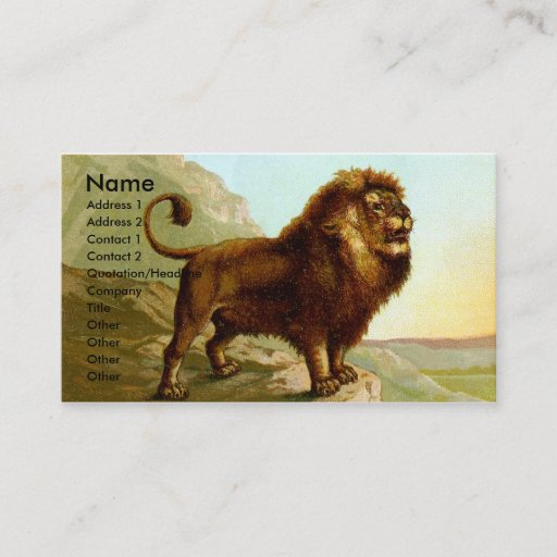 Customizable Barbary Lion Business Card