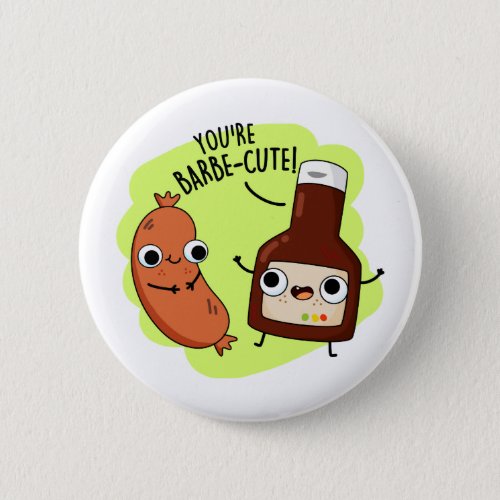 Barbe_cute Funny Barbecue Pun  Button