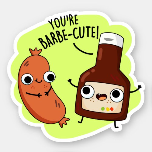 Barbe_cute Funny Barbecue Pun  Sticker