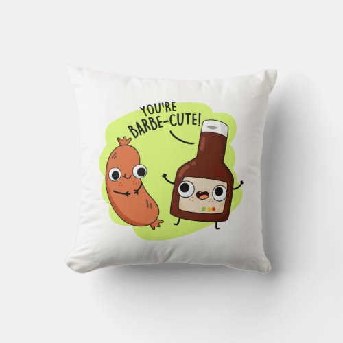 Barbe_cute Funny Barbecue Pun  Throw Pillow