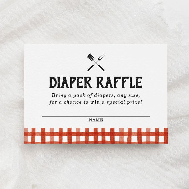 Barbecue Baby Shower Diaper Raffle Ticket Enclosure Card (Creator Uploaded)