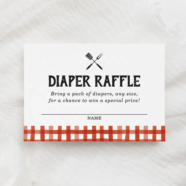 Barbecue Baby Shower Diaper Raffle Ticket Enclosure Card | Zazzle