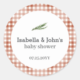 Barbecue Baby Shower Favor Classic Round Sticker