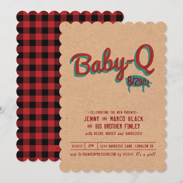 Barbecue Baby Shower Invitation (Front/Back)