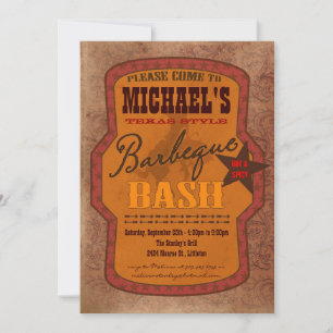 Barbecue Bash Invitation - Western or Texas Style