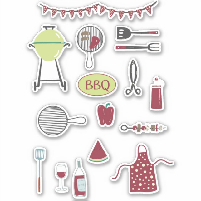 Barbecue BBQ Cook Out Sticker (Front)