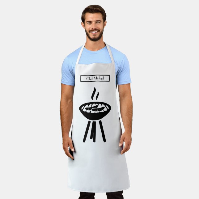 Barbecue BBQ DIY Background Colors Apron (Worn)